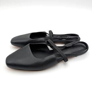 Vince Bernice Slingback Flat Elastic Straps Women's Black Size US6.5M EU36.5